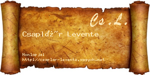 Csaplár Levente névjegykártya
