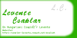 levente csaplar business card